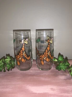 2 vasos de vaso TIGGER Disney de 6" ¿Puedo rebotar contigo? Ranas vintage Foto 1 de 3