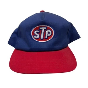 Cappello snapback vintage STP olio motore camionista rosso blu berretto cotone AB emblemi - Foto 1 di 9