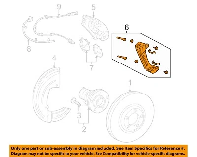 Ford OEM 05-07 Quinientos Componentes de Freno - Soporte de Pinza 5F9Z2B134AA Foto 1 de 2