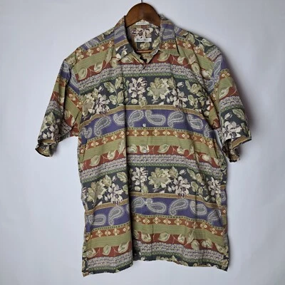 Vintage Burma Bibas Hawaiian Shirt Mens Large Button Up 60 Singles Cotton Lawn - Image 1 of 4