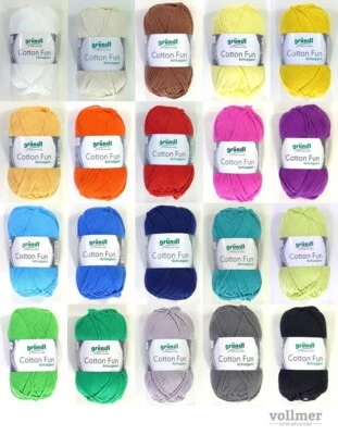 50g Gründl Cotton Fun - 100% Baumwolle - Schulgarn Topflappengarn (37,00€/kg) - Bild 1 von 2