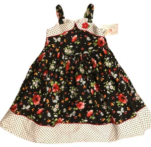 Marmellata Girls Dress Garden Polka Dots Knee Length Flowers Butterfly 6X - Picture 1 of 7