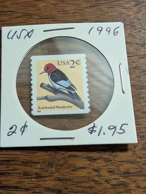 USA 1996 Red Headed Woodpecker 2 Cent Stamp MNH - Image 1 of 2