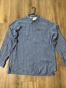 North Face Sky Blue Mesh Lined Vent Button Up Fishing Shirt - Men’s Size L - Picture 1 of 6