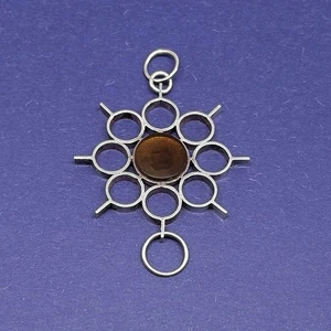 Vintage 1974 KULTATEOLLISUUS KY JORMA LAINE finnischer Modernist Sterling Anhänger MCM - Bild 1 von 5