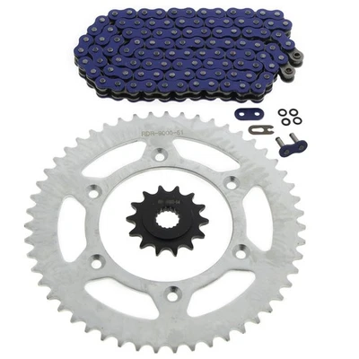 Honda CRF450R CRF 450 R 2004-2014 cadena junta tórica azul y piñón 14/50 120 L Foto 1 de 4