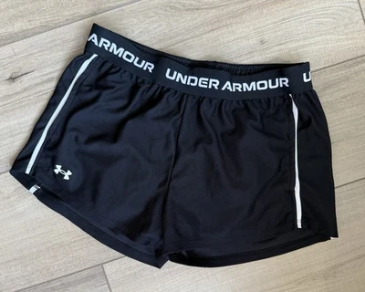 Under Armour Girls Youth Large Black Shorts ￼ - Image 1 of 4