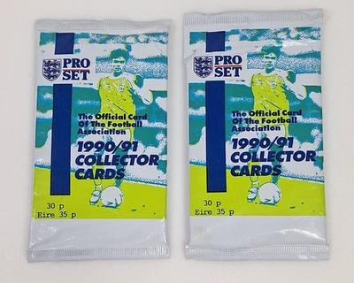 Juego profesional 1990/91 paquete de tarjetas de coleccionista fútbol asociación fútbol NUEVO vintage 2x Foto 1 de 4