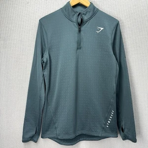Sudadera Pullover Gymshark Para Hombre Talla Mediana 1/4 Cremallera Gimnasio Patrón Polar - Imagen 1 de 8