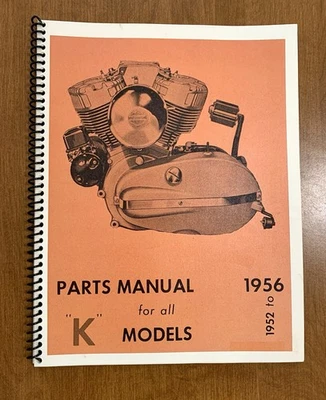 哈雷零件手册适用于所有 K 型号 1956 年至 1952 年原版手册翻印 — 第 1/4 张图片