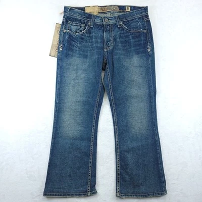 Bke Jeans Mens 31 Blue Fulton Denim Bootcut Buckle Distress Bootleg Medium Wash - Image 1 of 4