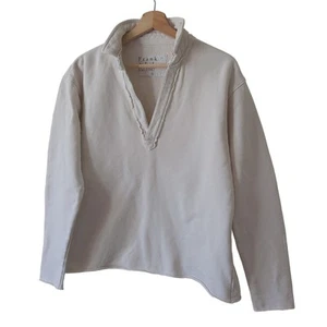 Frank & Eileen Patrick Popover Henley Pullover Sweatshirt Top Small Ivory White - Picture 1 of 7