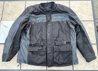 Harley Davidson 男式三通风涤纶摩托车夹克/垫/尺寸 3XL — 第 1/4 张图片