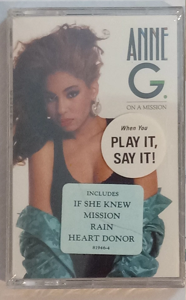 ANNE G. on a mission RARE PROMO CASSETTE with bonus track SEALED M- funk R&B 80s - Image 1 of 2