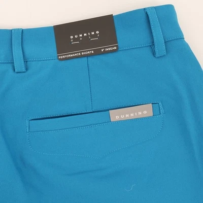 Pantalones Cortos Dunning Golf Performance Para Hombre 34 9" Entrepierna Azul Turquesa NUEVOS PRECIO DE VENTA SUGERIDO POR EL FABRICANTE 98 USD Foto 1 de 4