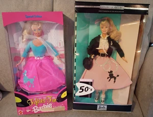 Lot of Two Fifties FUN Nifty 50's Barbie Doll NRFB 27675 15820 Poodle Skirts! - Picture 1 of 11