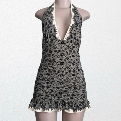 Traje de baño vintage Juicy Couture Beach Royalty acanalado pin-up de una pieza XL floral Foto 1 de 4