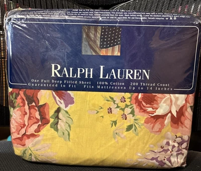 VINTAGE RALPH LAUREN SOPHIE BROOKE  FLORAL FULL SHEET - Image 1 of 4