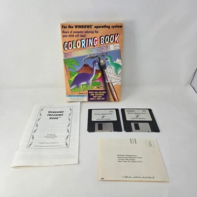 Coloring Book for Windows 3.0 and 3.1 IBM Compatible Floppy Disk 400 Patterns - Image 1 of 4