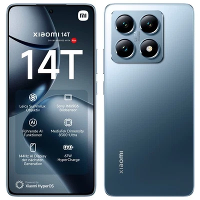 Xiaomi 14T 256GB 5G 6,67 Zoll 50MP 12GB RAM Titan Blue Smartphone - Blau - Bild 1 von 4
