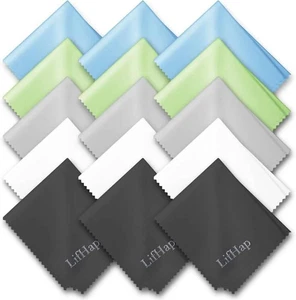 15 Pack Microfiber Glasses Cleaning Cloths - Glasses & Eyeglass Cleaner - Picture 1 of 7