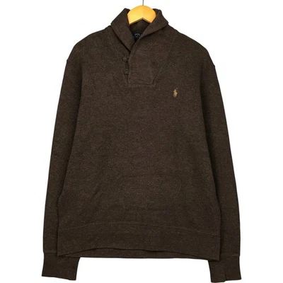 Vintage Ralph Lauren POLO RALPH LAUREN shawl collar half-button sweatshirt m... - Image 1 of 4