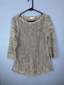 Eileen Fisher Sweater Womens Small Organic Linen Knit Pullover Lightweight - Picture 1 of 12