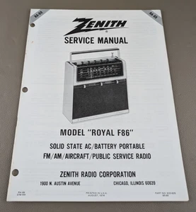 Zenith Model "Royal F86" Service Manual D-3614 - Picture 1 of 3