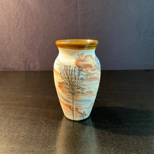 Sevierville Pottery Tennessee Vase Art Pottery Landscape Decor Handmade - Picture 1 of 6