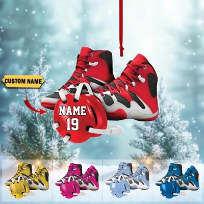 圣诞节 2025 摔跤装饰品,定制鞋和头饰丙烯酸运动礼物 — 第 1/4 张图片