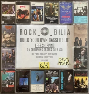$1 to $5 CLASSIC ROCK BUY $25 & GET FREE SHIPPING BUILD YOUR CASSETTE TAPE LOT - Picture 1 of 302
