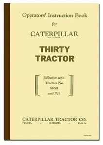 Caterpillar Thirty 30 Operators Book Tractor Manual - Picture 1 of 4