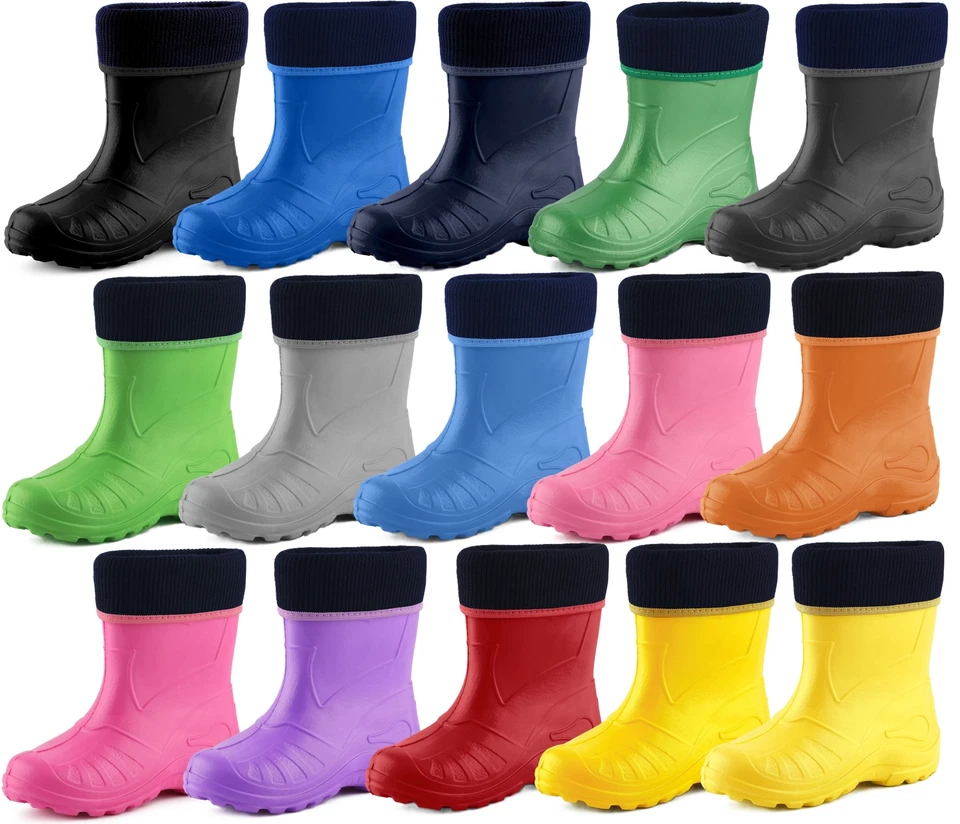 LADEHEID Federleichte Gummistiefel Kinder Thermo Gefüttert Regenschuhe EVA 22-35 - Bild 1 von 1