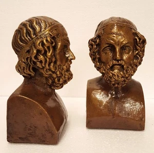 Homer Greek Bookends Sculpture Classical Statue  - Picture 1 of 4