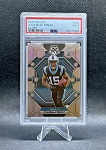 Jonathan Mingo PSA 9 2023 Mosaic Silver Prizm #336 Rookie Card Carolina Panthers - Picture 1 of 2