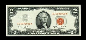 1963-A $2 Legal Tender Red Seal GEM UNC Free Shipping (P2) - Picture 1 of 3