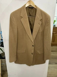 Brooks Brothers Italian Camel Hair Jacket tan Two Button size 42L - Picture 1 of 11
