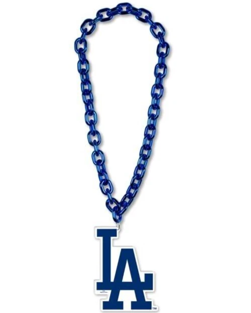 LOS ANGELES DODGERS 38" BIG CHAIN NECKLACE WITH FOAM LOGO MLB LICENSED - Image 1 of 1