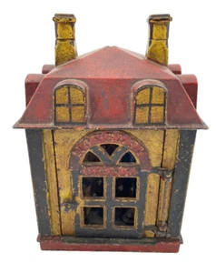 Authentic 1873 Novelty Mechanical Bank CC Johnson Mfg. Red Roof - Picture 1 of 8
