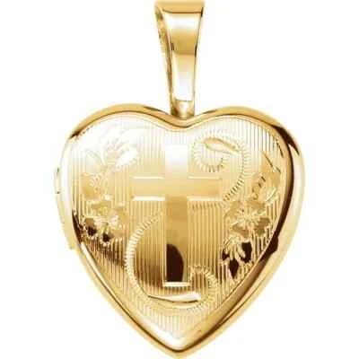 Cross Heart Locket In Gold Plated & Sterling Silver - Image 1 of 3