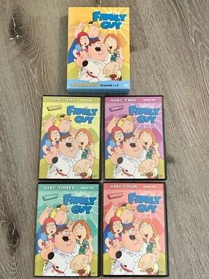 Family Guy Volume 1: Seasons 1 & 2 DVD, 4 Disc Set 28 Episodes Excellent 2003 - Image 1 of 4