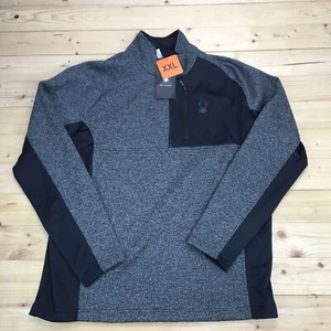 Spyder Gait Half Zip Jacket Men's XXL Mid Weight Fleece Lined Pullover Grey NWT - Picture 1 of 6