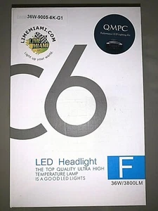 QMPC 9005 Performance LED Replacement C6 Headlight bulbs 60000 Hour HID lighting - Picture 1 of 8