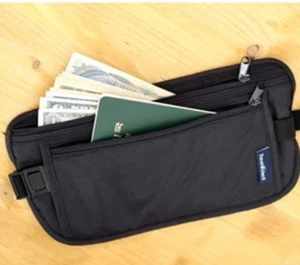 TRAVEL BUM BAG WAIST BELT DISCREET MONEY ZIPPED PASSPORT WALLET POUCH SECURITY - Picture 1 of 3