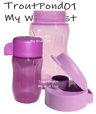 Juego de 2 botellas ecológicas TUPPERWARE pequeñas mini deportivas 90 ml + 310 ml tonos púrpura Foto 1 de 4