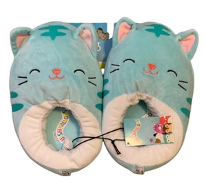 Squishmallows Katze Mädchen Hausschuhe Größe 4-5 türkisfarben neu mit Etikett ultrasoft! - Bild 1 von 12