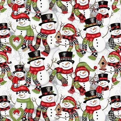 Christmas Fabric - Snow Place Like Home Packed Snowman - Studio E YARD - Image 1 of 1