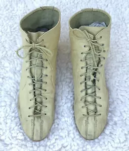 Botas al tobillo Vintage Zodiac EE. UU. Cuero Suave con Cordones de Vainilla 8 1/2 - Imagen 1 de 5