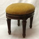 Vintage Antique Oval Footstool Made in Spain Ornate Carved Wood