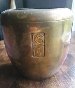 Antique 1920’s Benedict Maya Bronze Pot #3150 5 in.High 5 in. Wide 13oz - Picture 1 of 6